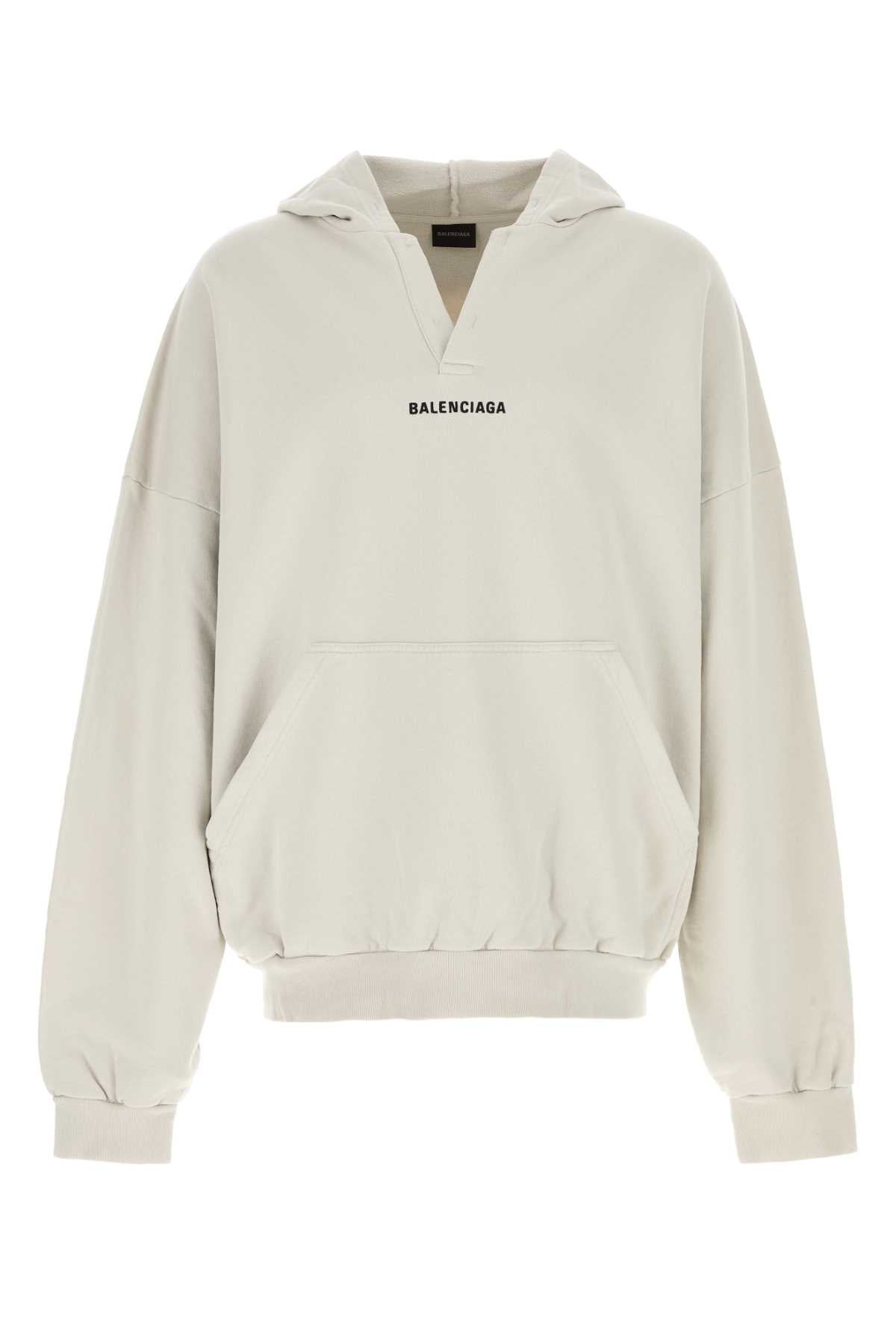 BALENCIAGA Chalk Cotton Polo Hoodie