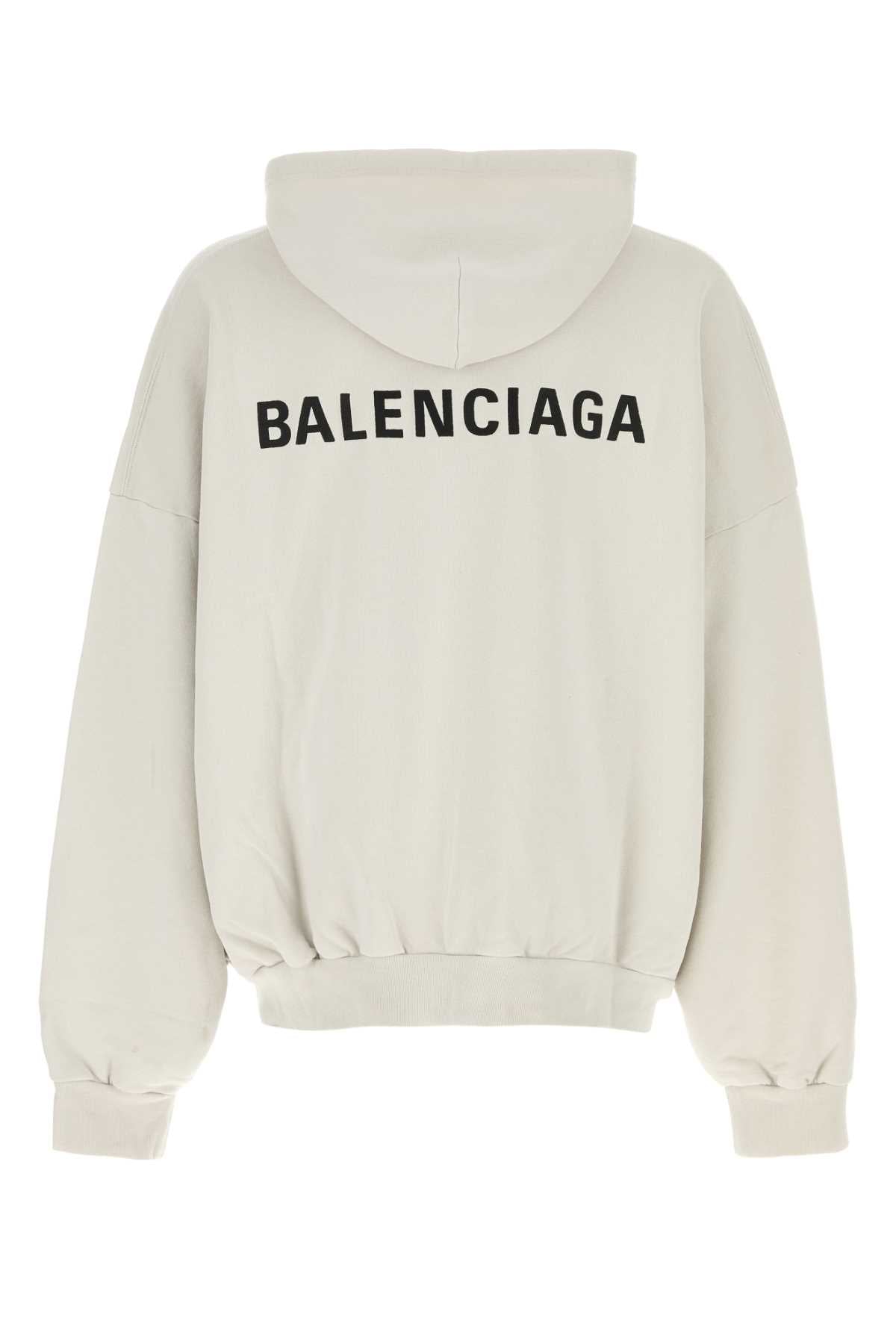 BALENCIAGA Chalk Cotton Polo Hoodie