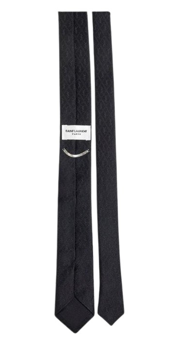 SAINT LAURENT Monogrammed Tie for Men - FW25 Collection