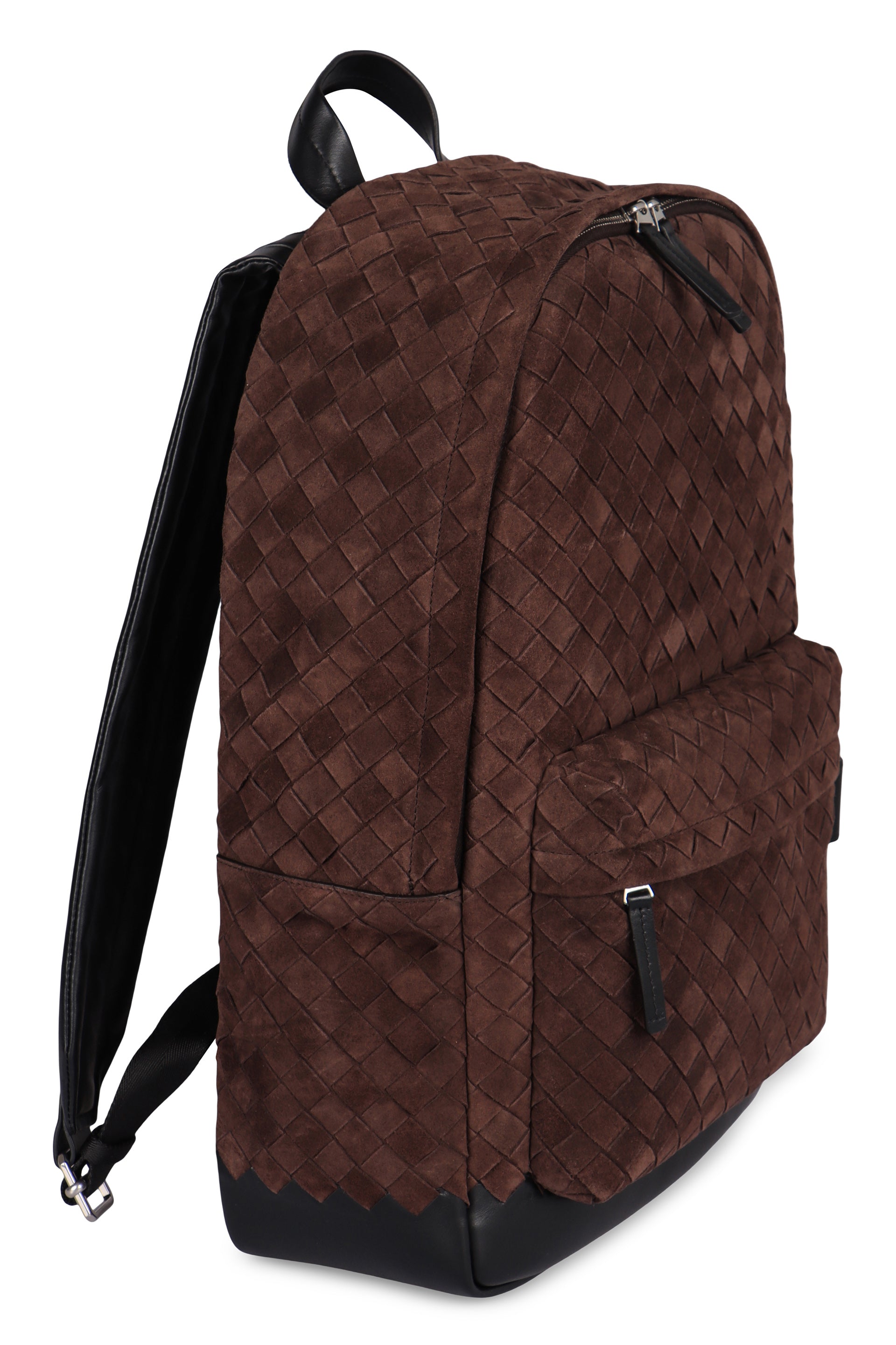 BOTTEGA VENETA Suede Backpack with Double Zipper - 31x45x15 cm