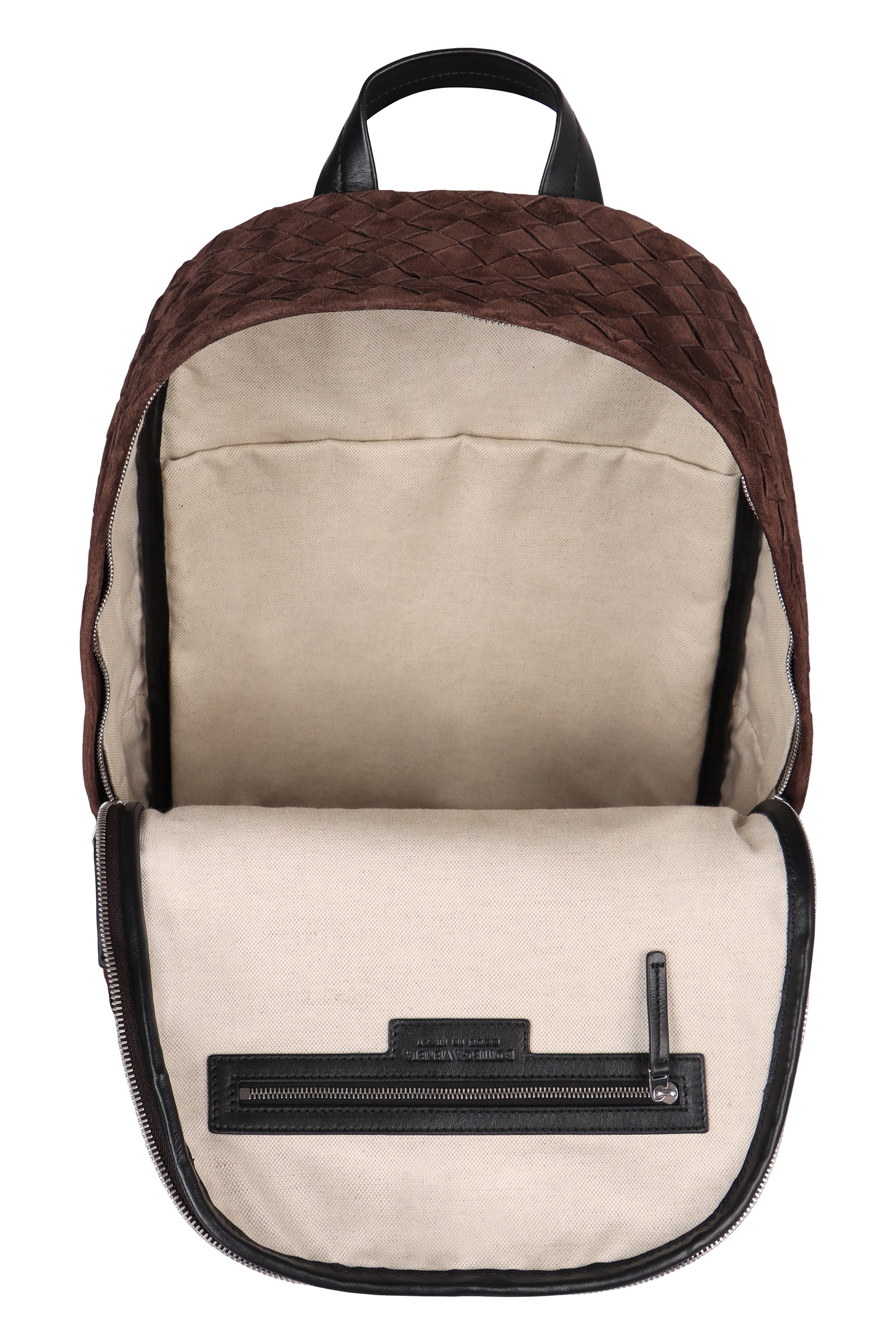 BOTTEGA VENETA Suede Backpack with Double Zipper - 31x45x15 cm