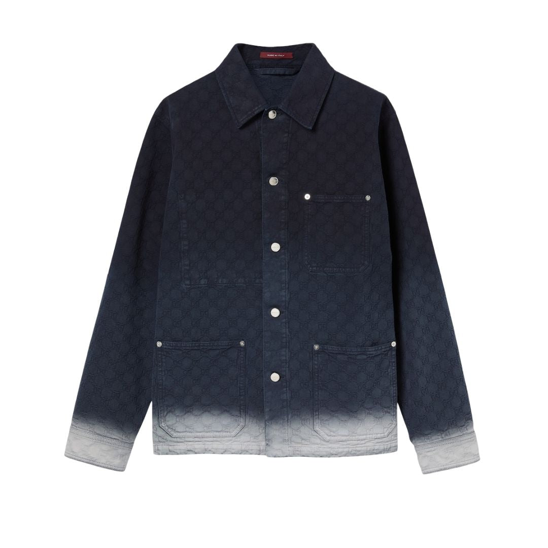 GUCCI Embroidered Denim Shirt for Men - FW25 Edition