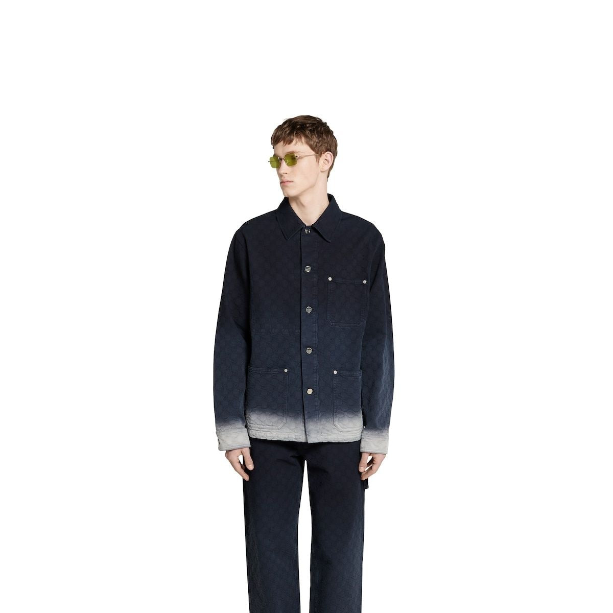 GUCCI Embroidered Denim Shirt for Men - FW25 Edition