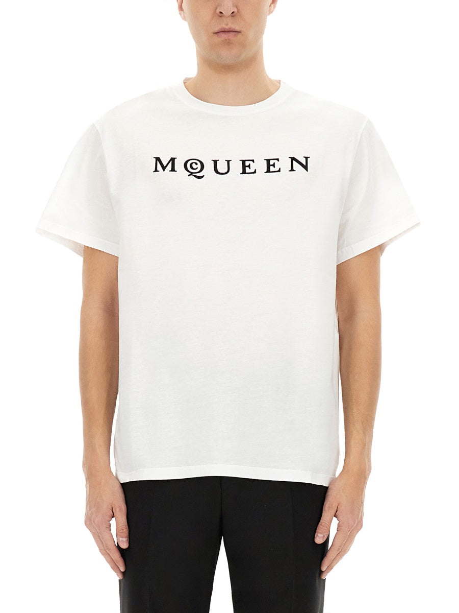 ALEXANDER MCQUEEN Logo Flock T-Shirt