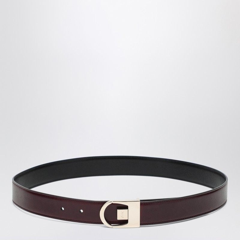 SAINT LAURENT Reversible Leather Belt for Women - Smooth Finish