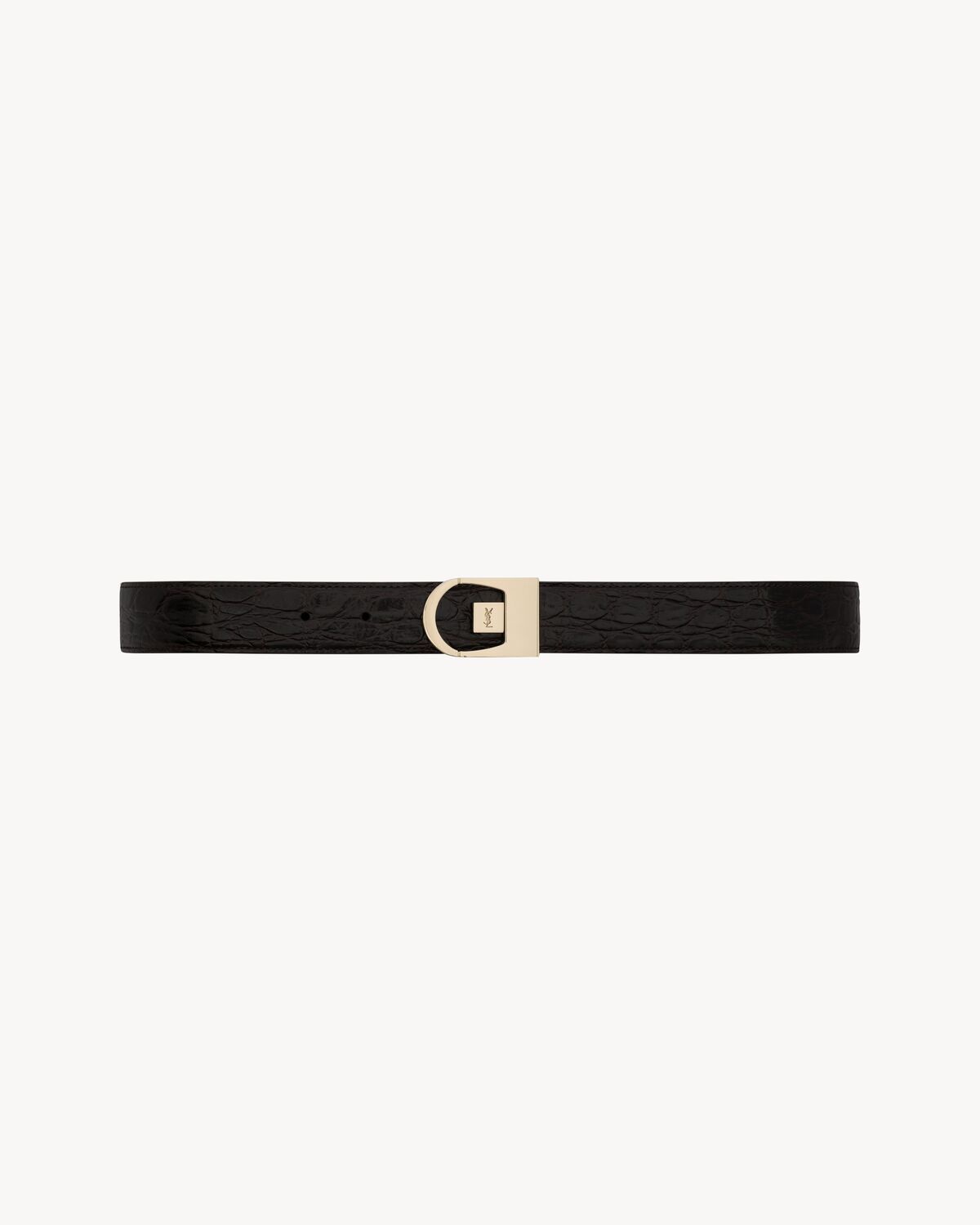 SAINT LAURENT Reversible Leather Belt for Women