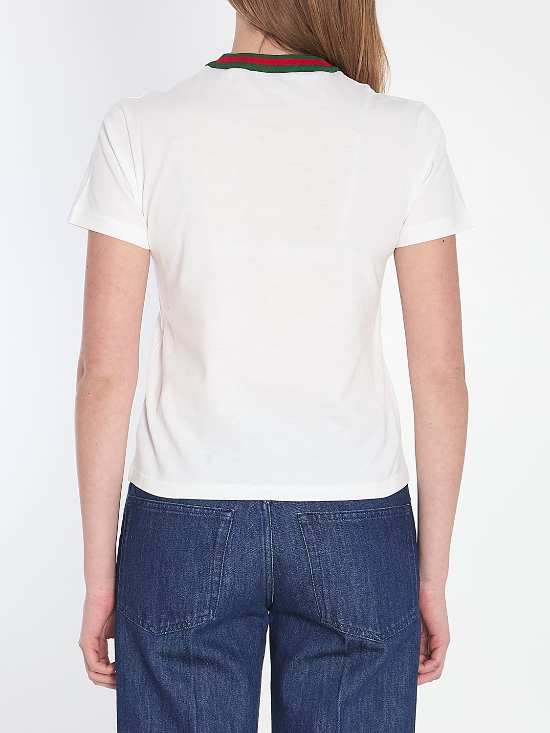 GUCCI Cotton T-Shirt with Ribbed Knit for Women