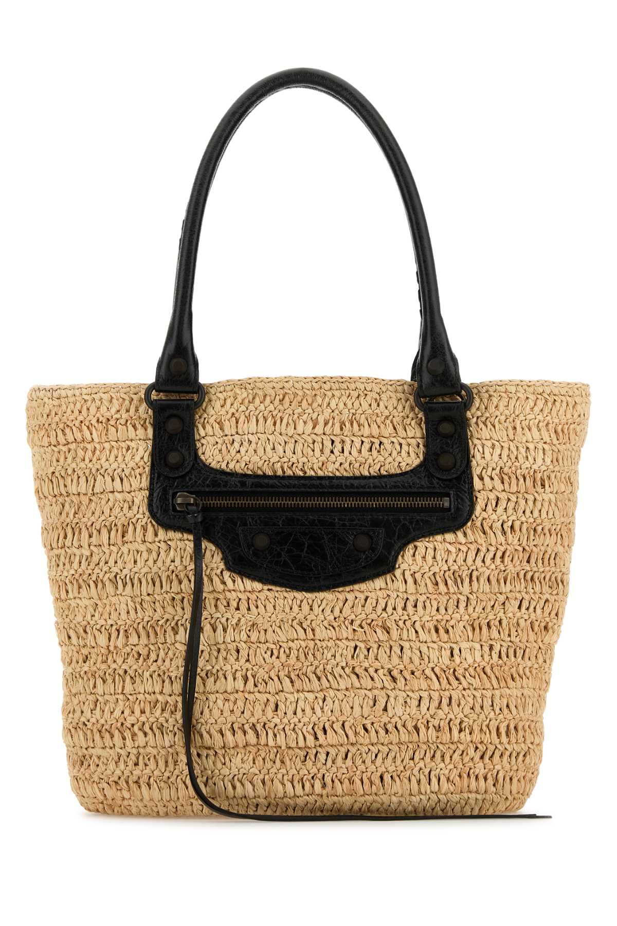 BALENCIAGA Mini Raffia Small City Bucket Handbag