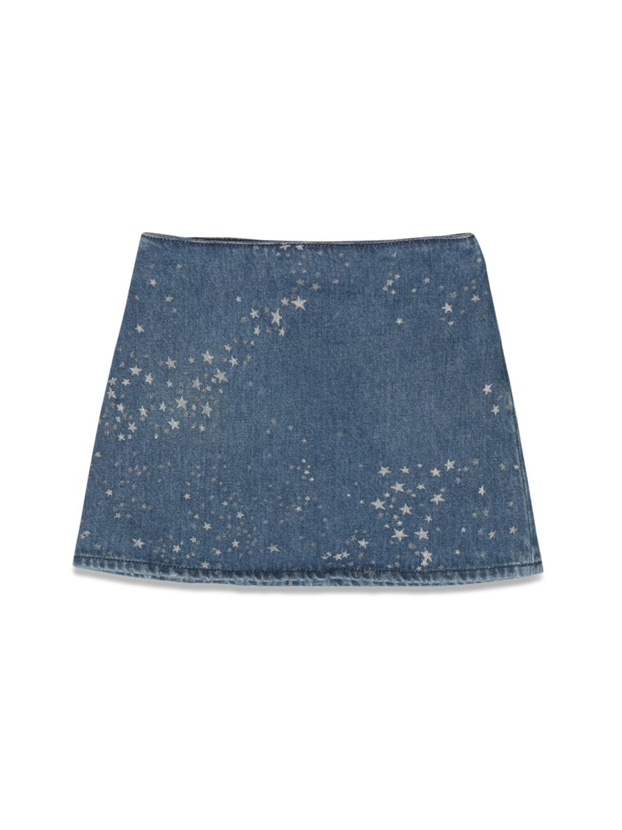 VERSACE Glitter Denim Mini Skirt for Girls