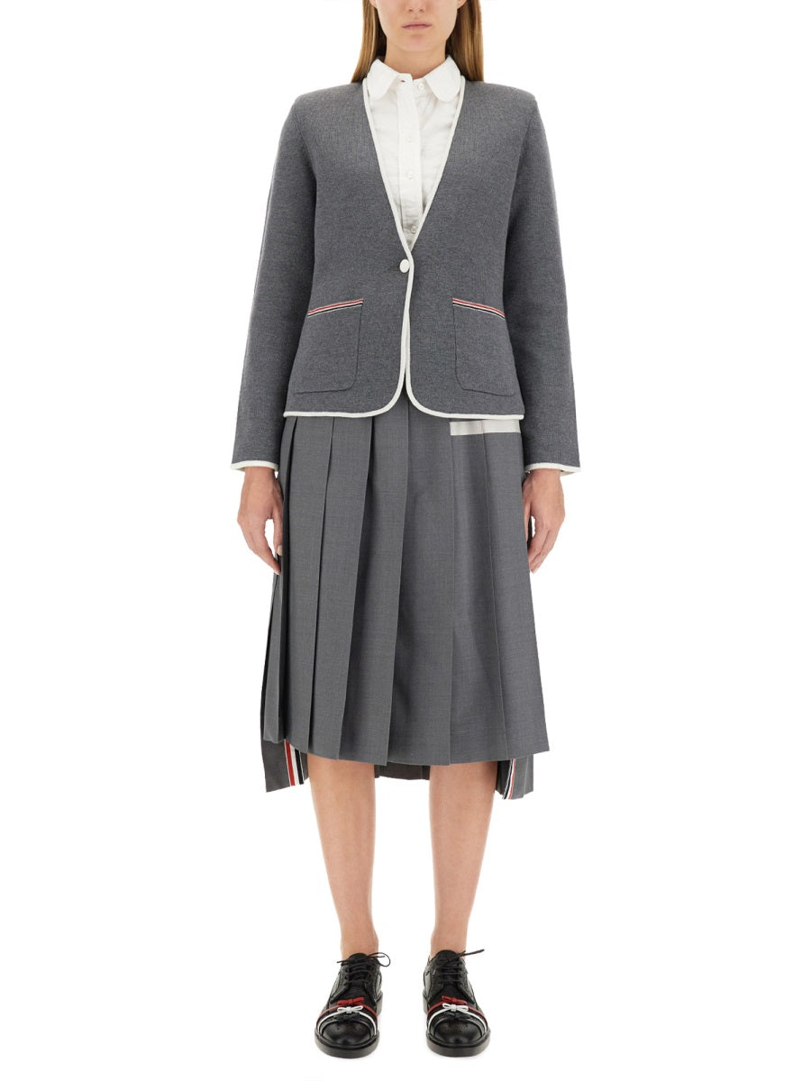 THOM BROWNE Single-Breasted Regular Fit Jacket - Women’s Size 40