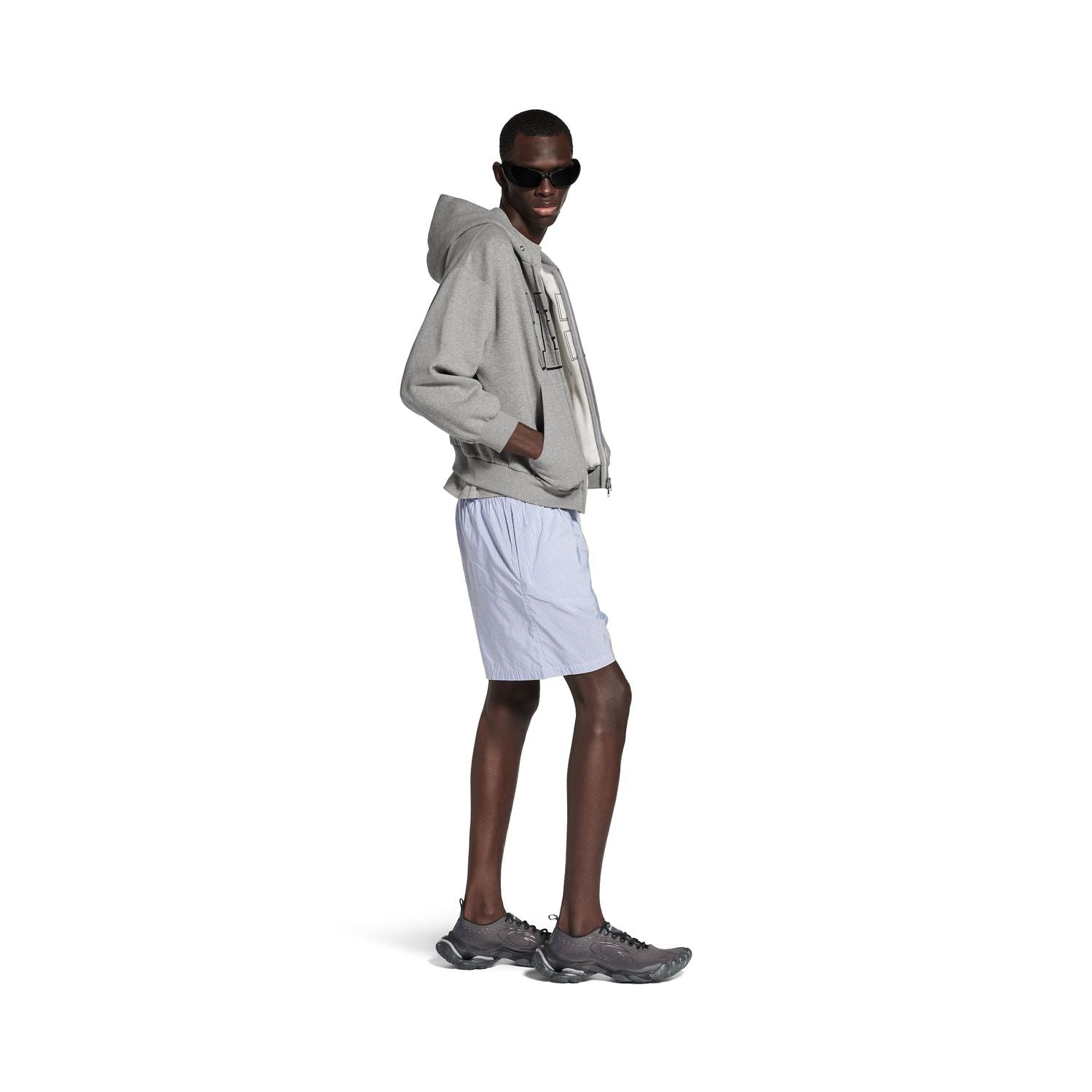 BALENCIAGA Men's Stripes Boxer Swim Shorts