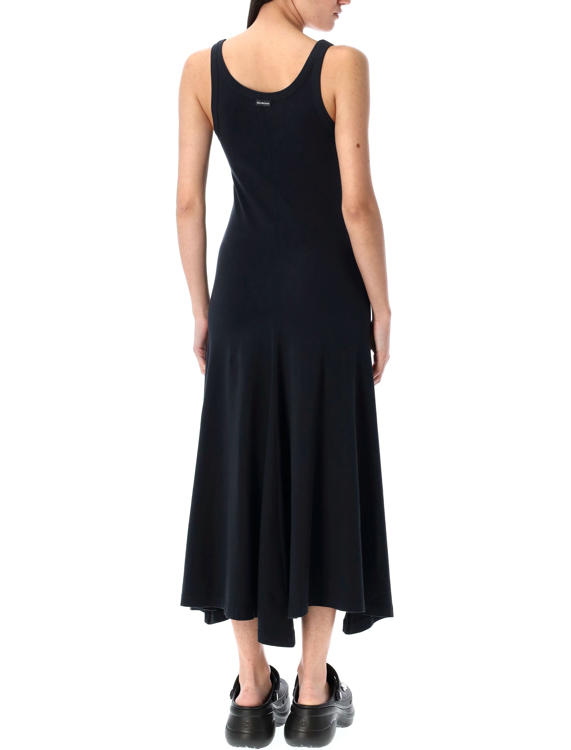 BALENCIAGA Stretch Cotton Mini Dress with Twisted Straps