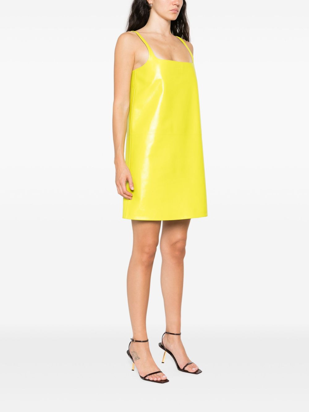 GUCCI Mini Leather Dress With Square Neckline