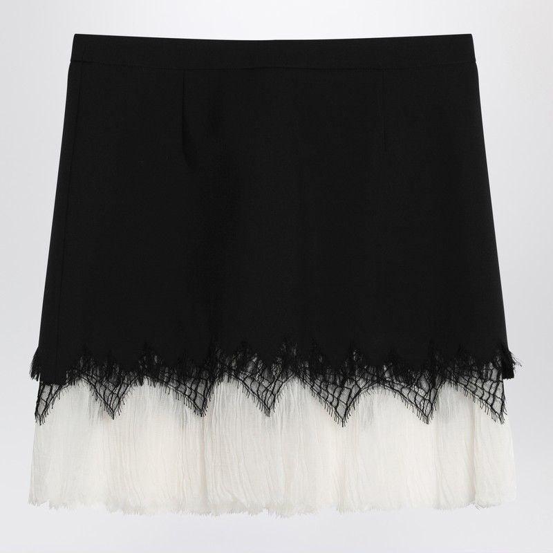 ALEXANDER MCQUEEN High-Waisted Mini Skirt with Spider Lace Detail