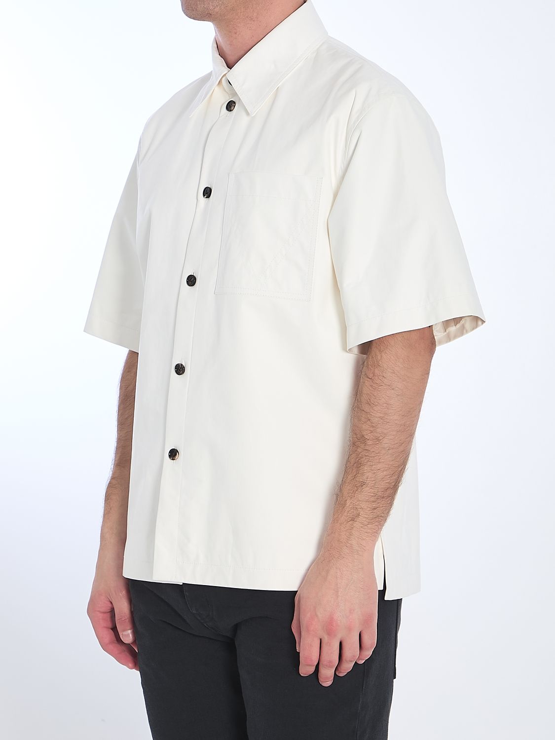 BOTTEGA VENETA Leather Short-Sleeve Shirt - Size IT 48