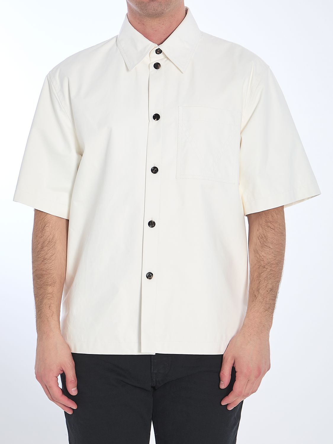 BOTTEGA VENETA Leather Short-Sleeve Shirt - Size IT 48
