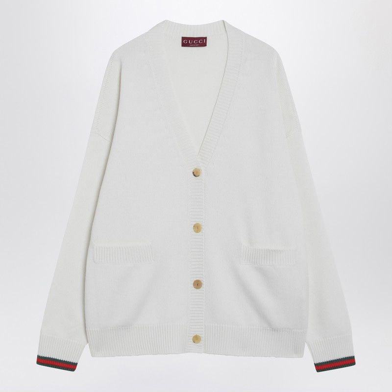 GUCCI Wool Cashmere Blend Cardigan with V-Neckline for Women