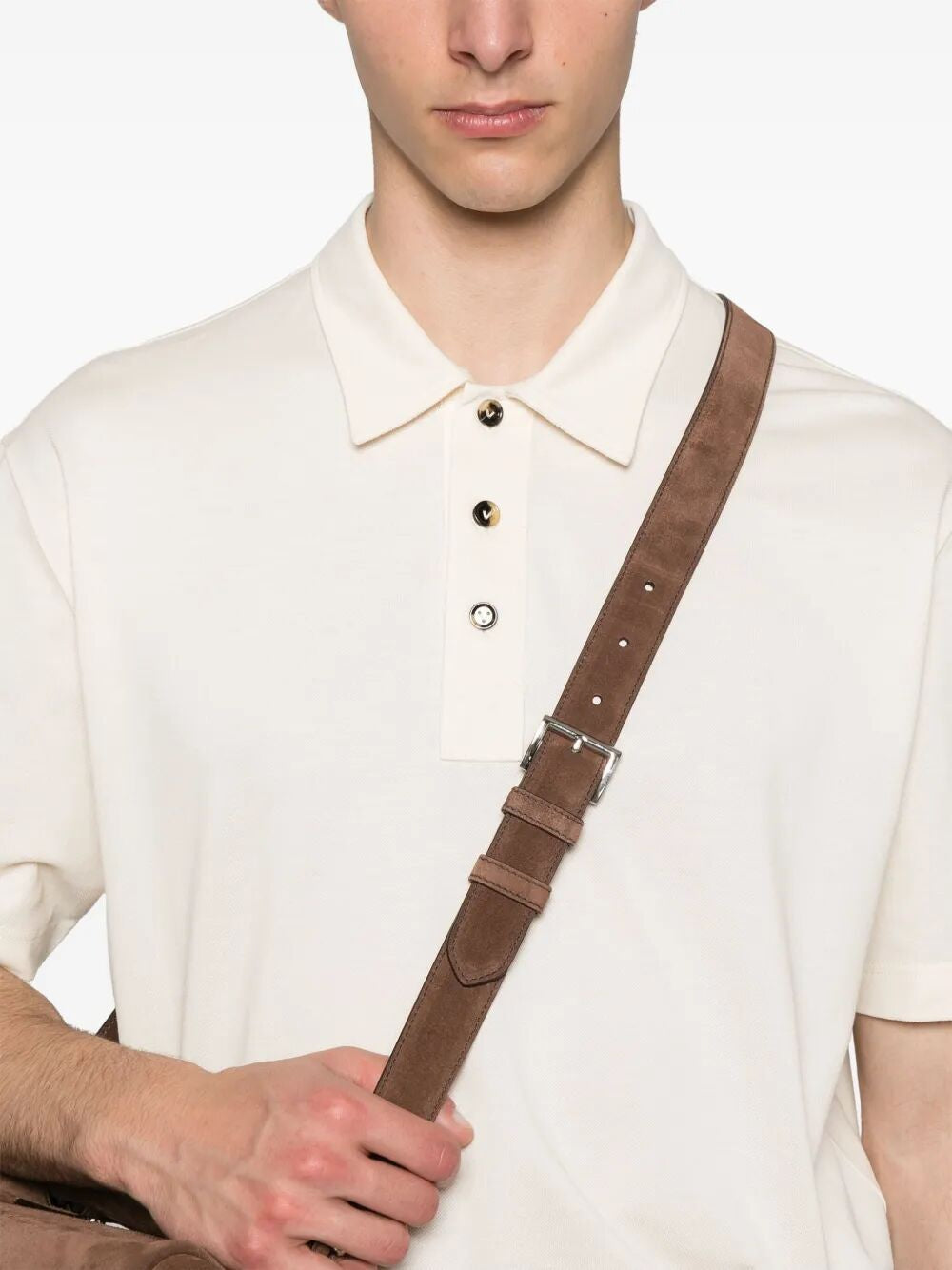 BOTTEGA VENETA Cotton-Piqué Polo Shirt with Side Slits