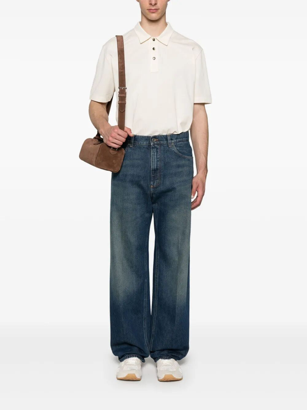 BOTTEGA VENETA Fine Cotton Piqué Polo T-Shirt for Men