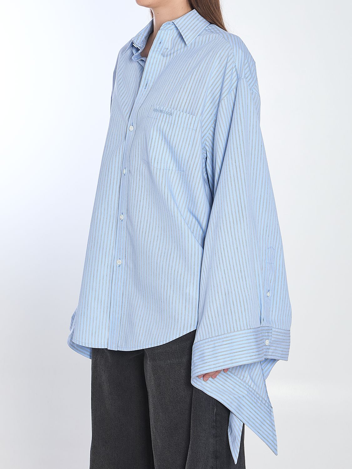 BALENCIAGA Striped Shirt with Knotted Cuffs
