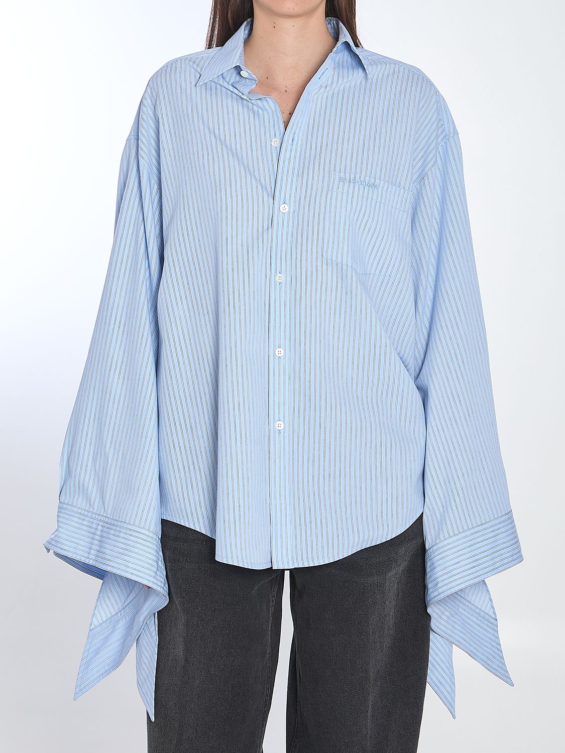 BALENCIAGA Striped Shirt with Knotted Cuffs