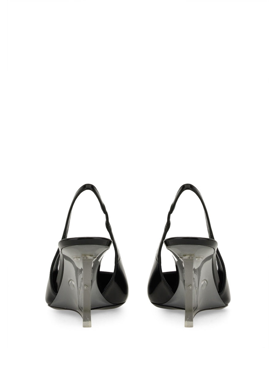 SAINT LAURENT Leather Miller Wedges for Women