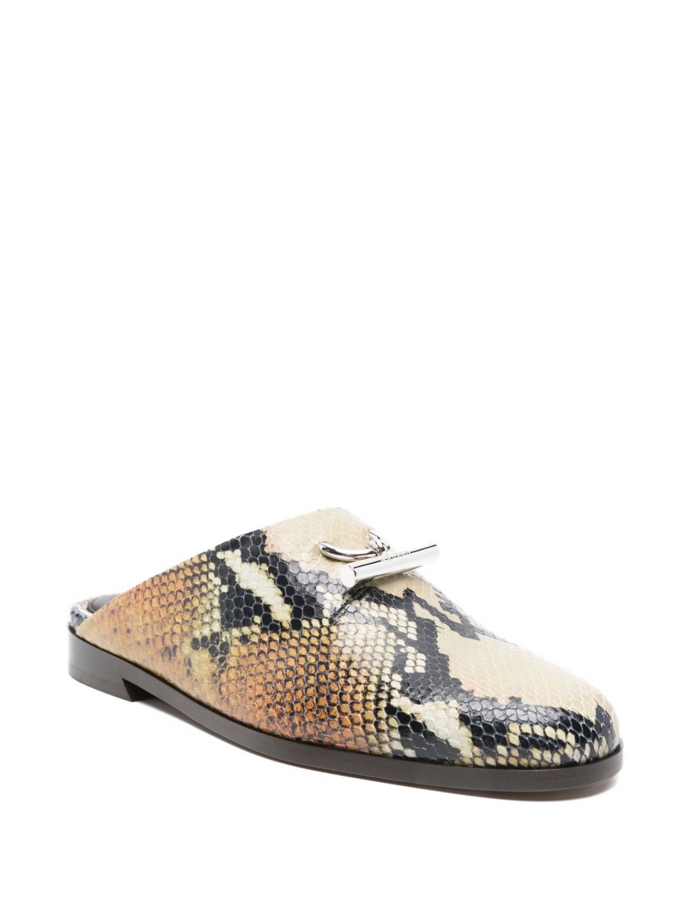 ALEXANDER MCQUEEN Elegant Leather Slippers with Snakeskin Print - Women's