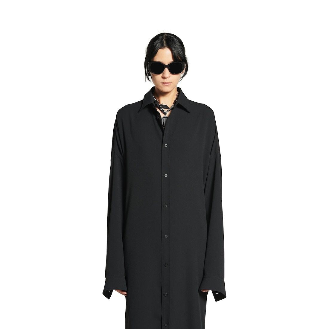 BALENCIAGA Mini Lace-Up Shirt Dress for Women