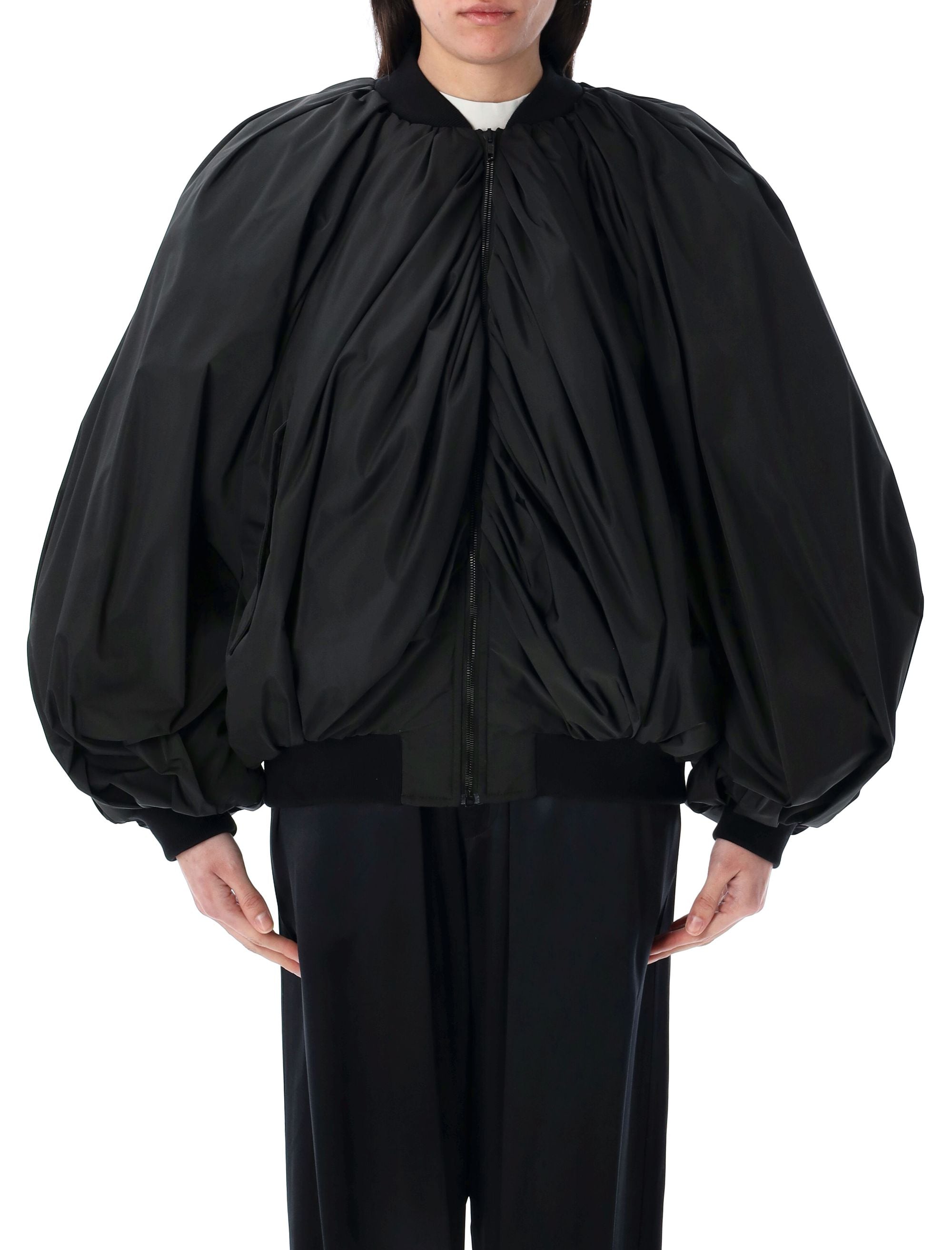 BALENCIAGA Draped Oversized Bomber Jacket - Size 34