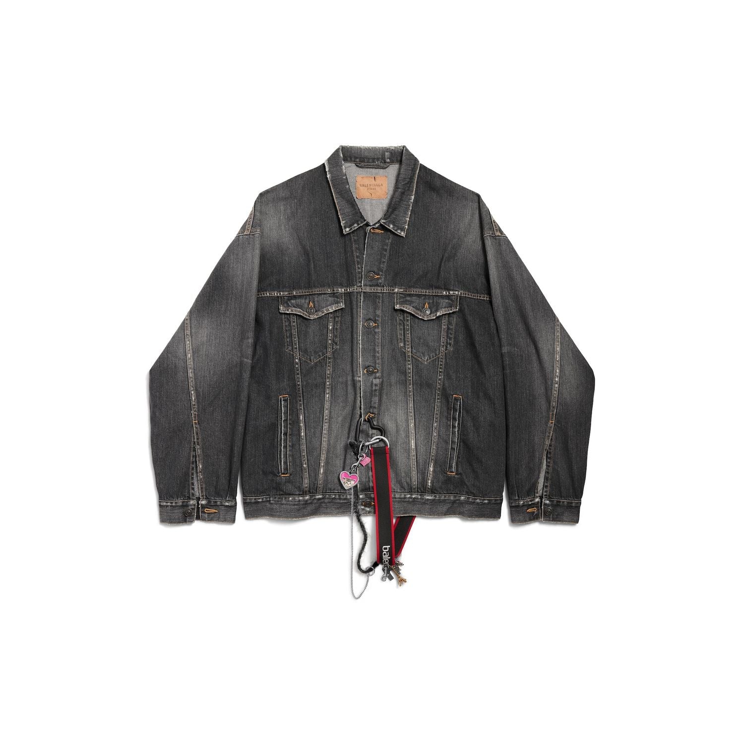 BALENCIAGA Oversized Denim Jacket with Vintage Effect - Available in Multiple Sizes