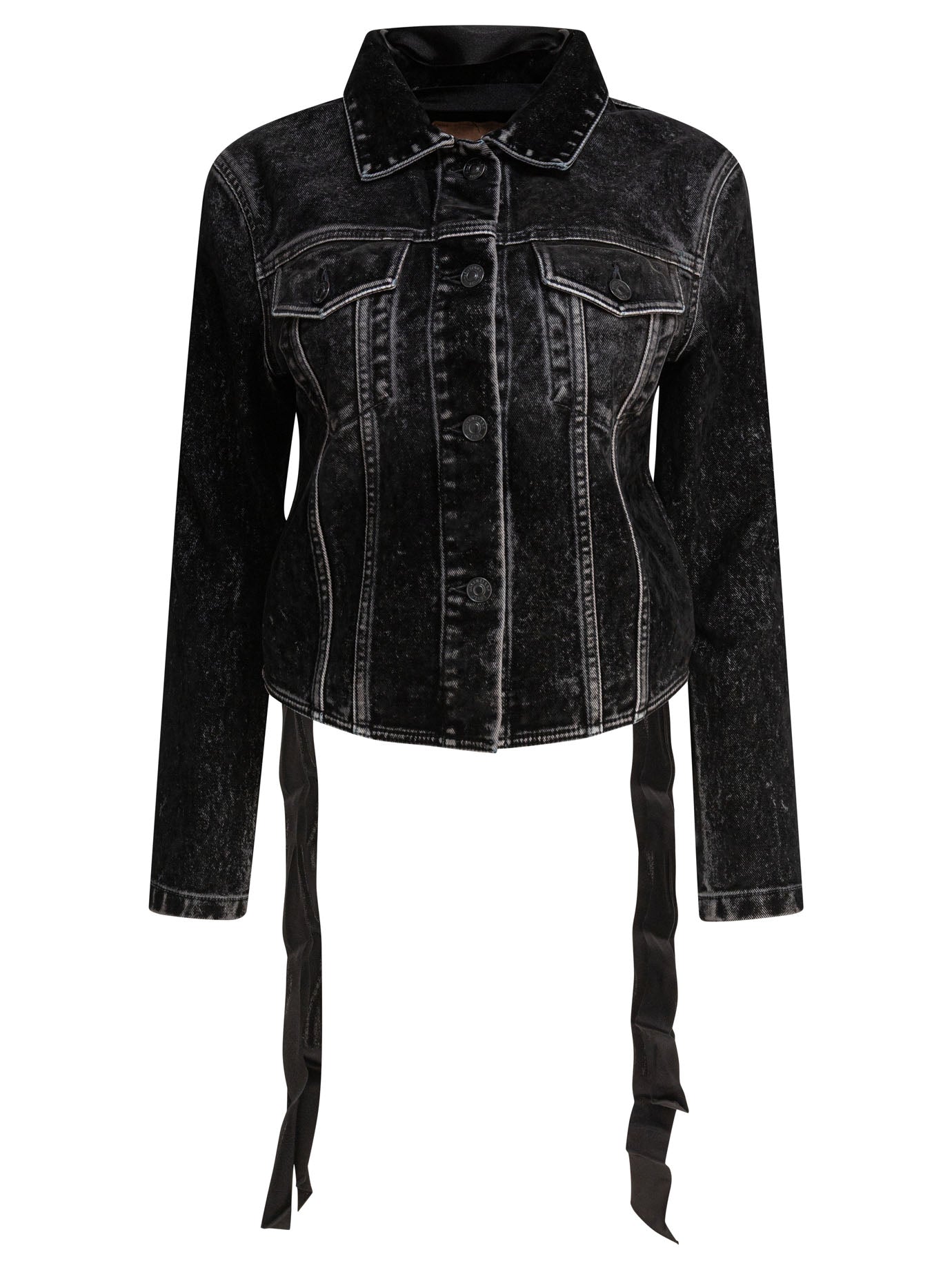 BALENCIAGA Denim Jacket with Lace-Up Back for Women
