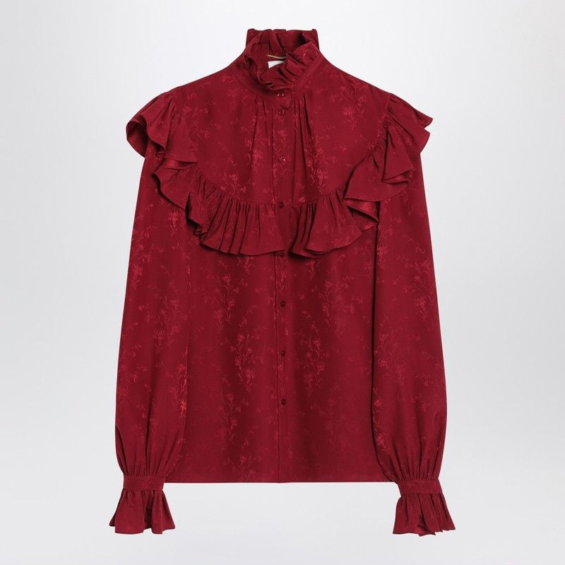 SAINT LAURENT Elegant Damask Silk Shirt for Women