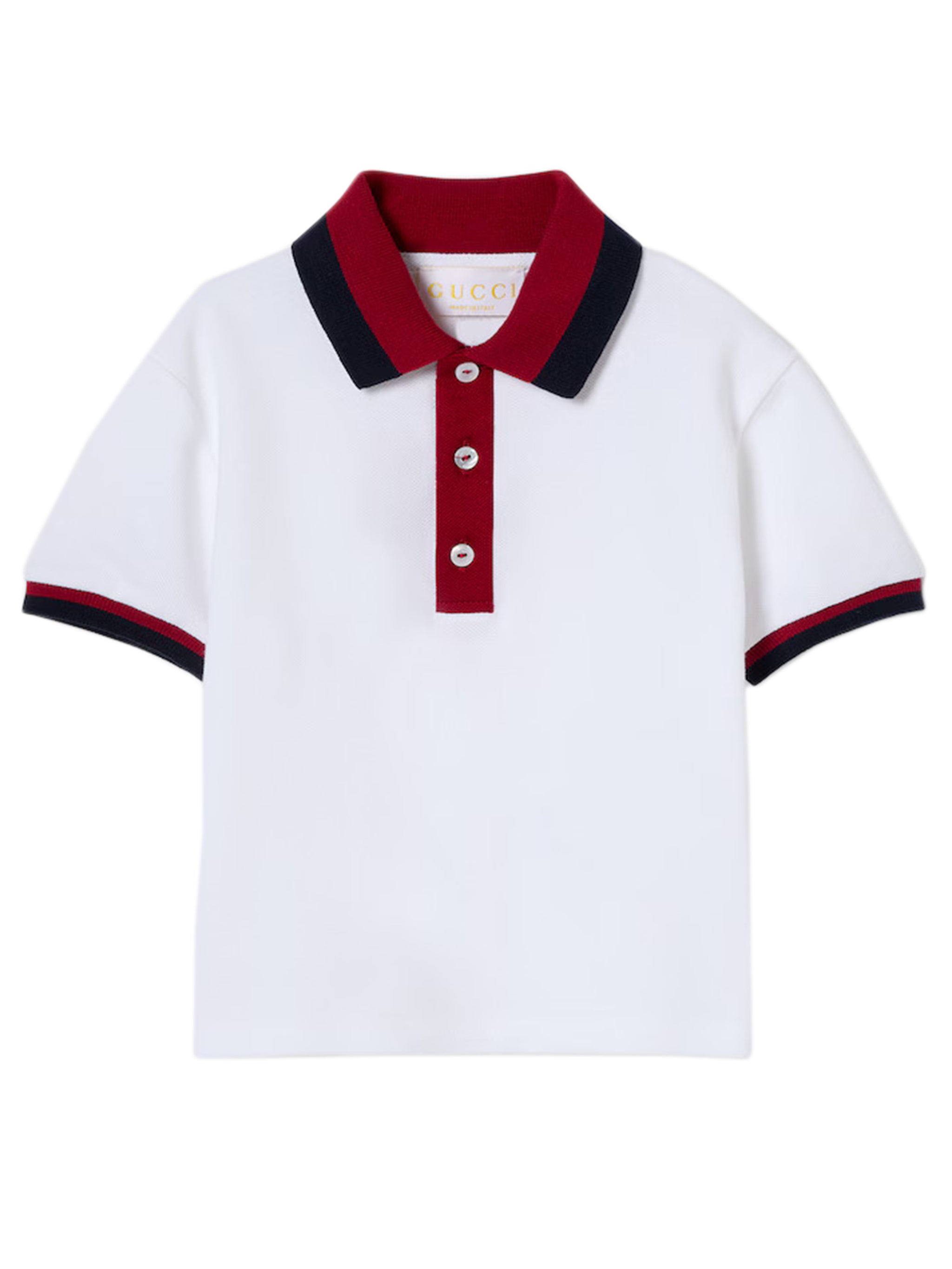 GUCCI KIDS Cotton Polo Shirt with Web for Boys