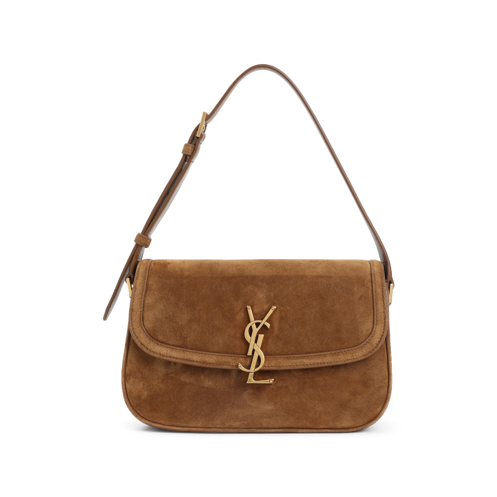 SAINT LAURENT Medium Suede Handbag with Adjustable Strap