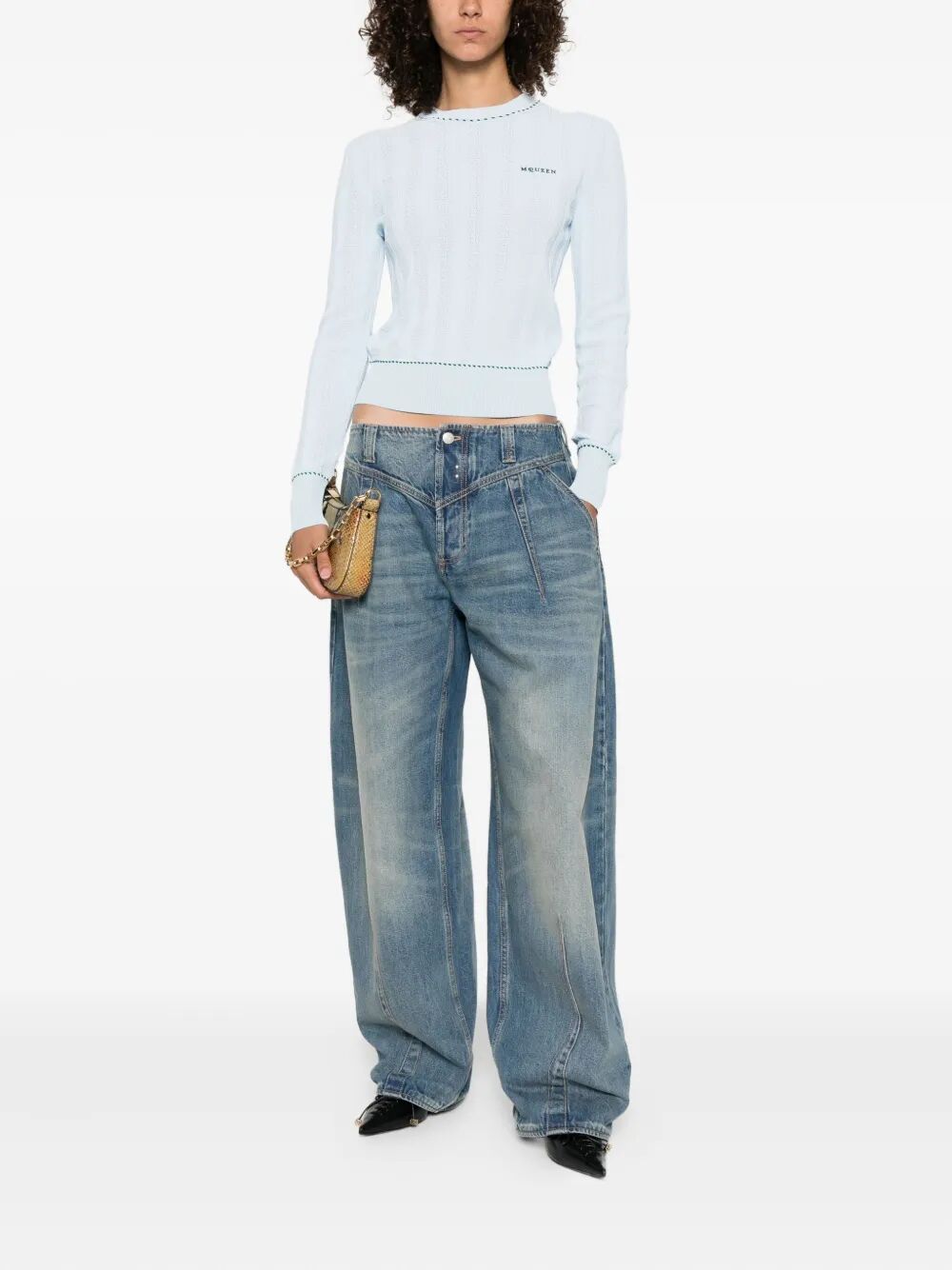ALEXANDER MCQUEEN High-Waisted Women's Denim Jeans - FW25 Collection