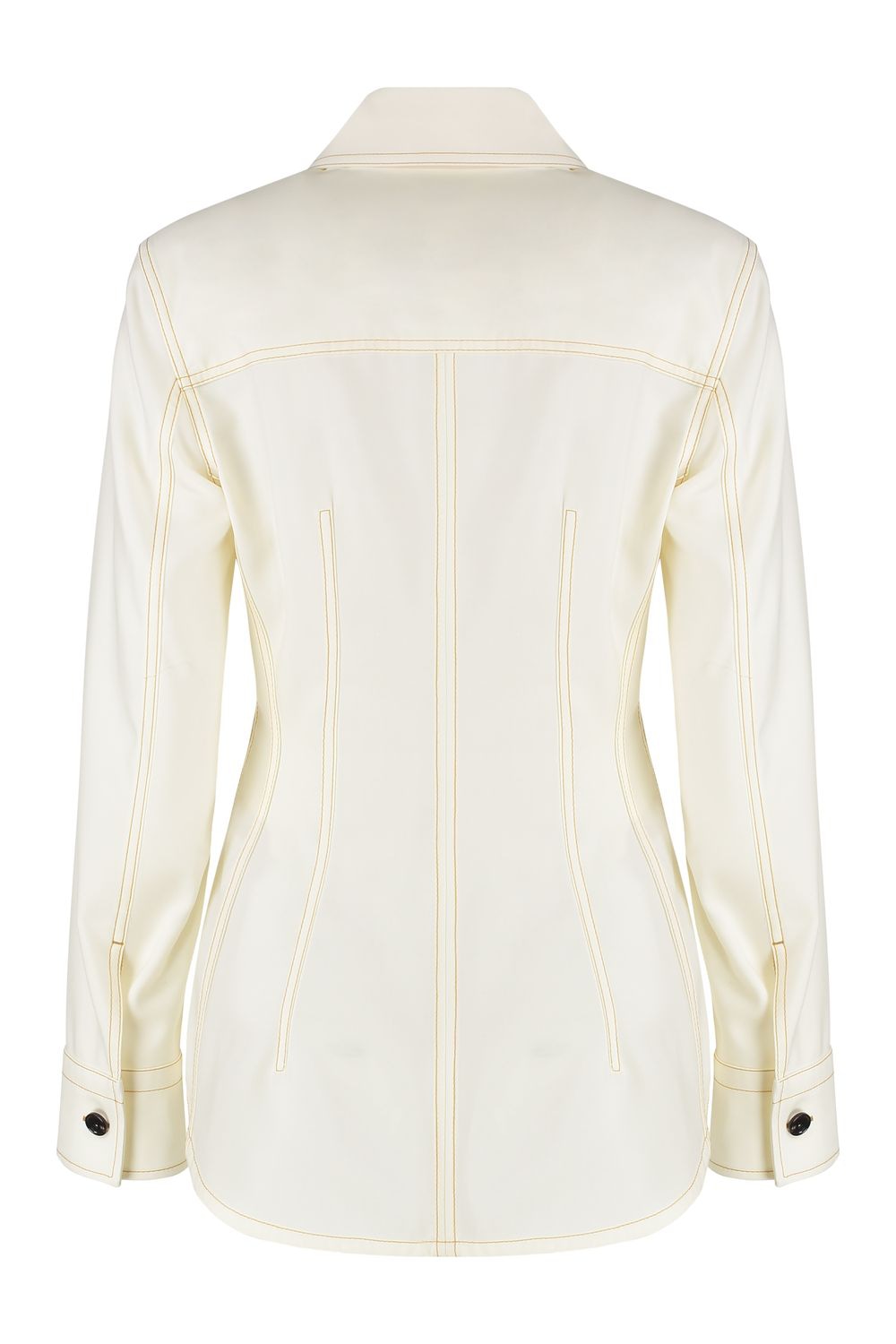 BOTTEGA VENETA Wool Shirt with Visible Stitching - Women’s Style