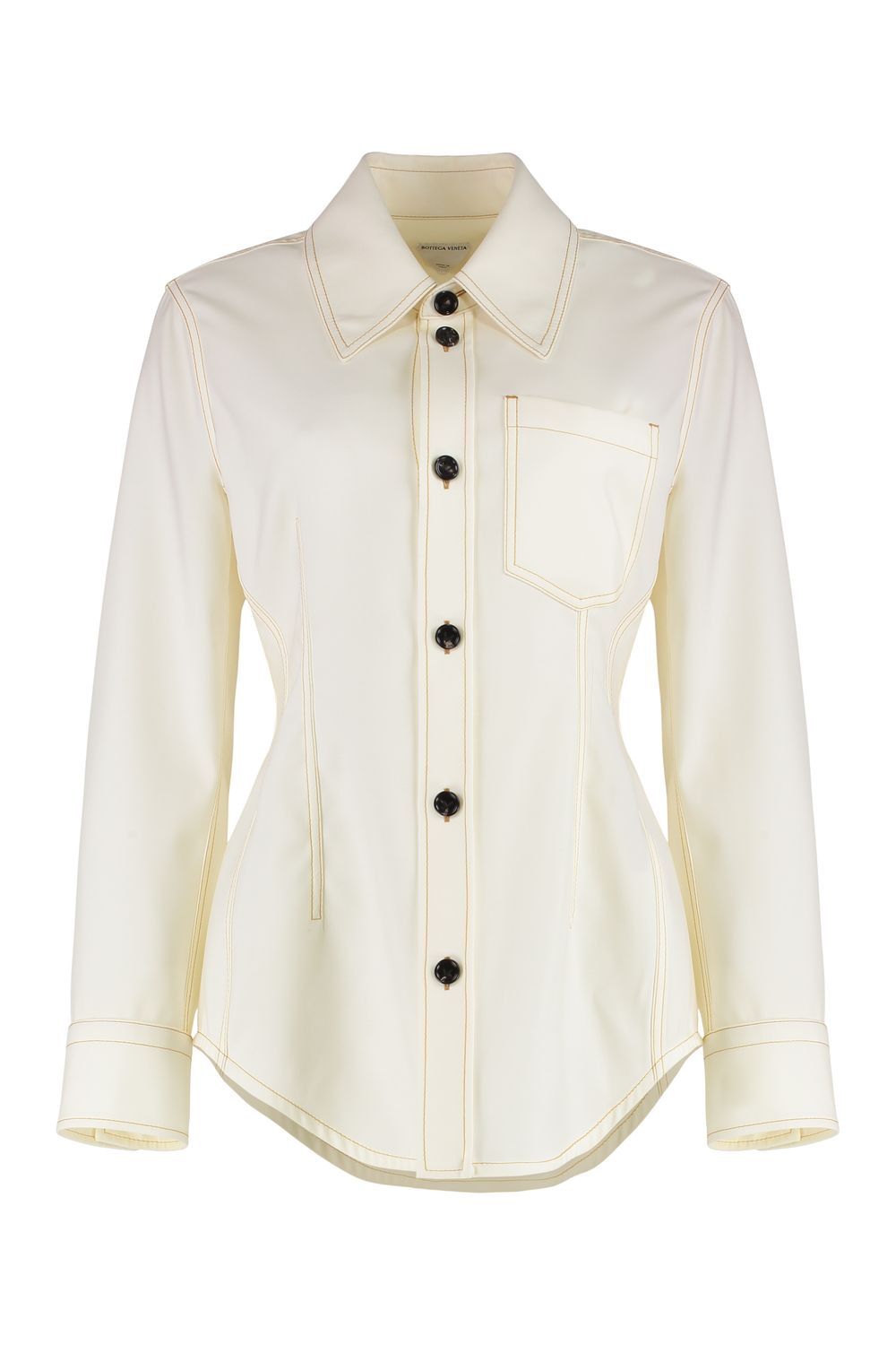 BOTTEGA VENETA Wool Shirt with Visible Stitching - Women’s Style