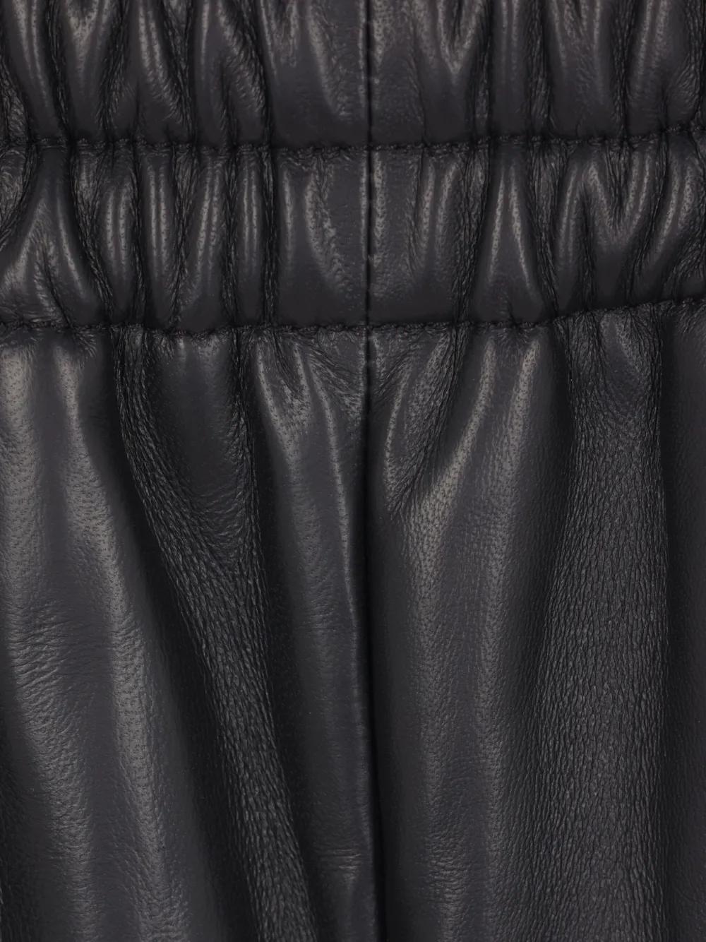 GUCCI Leather Bermuda Shorts with Elastic Waistband