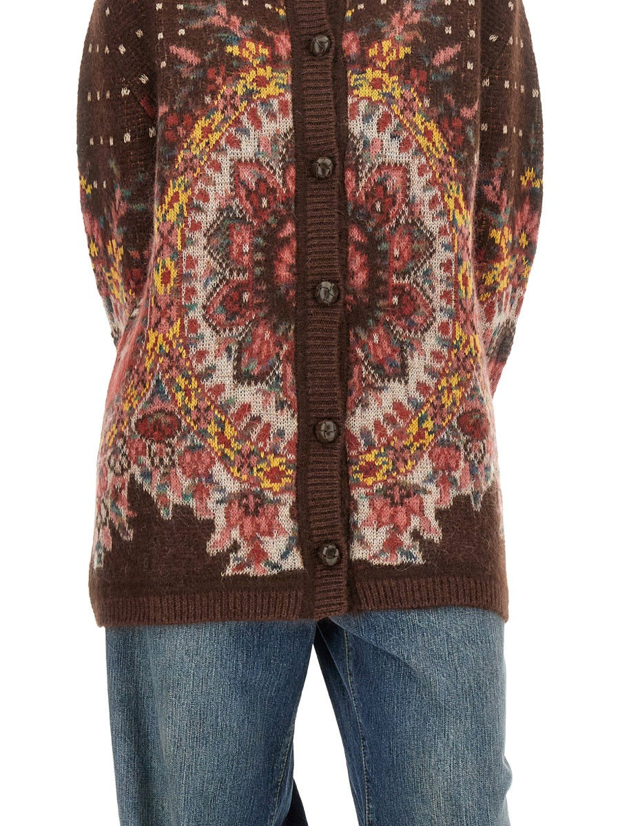 ETRO Oversized Logo Cardigan - Size 40