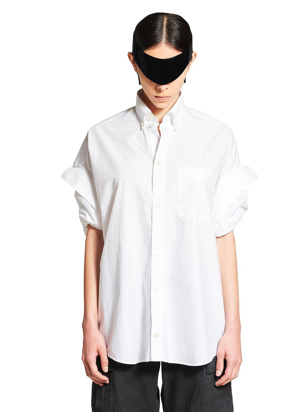 BALENCIAGA Tucked Sleeve Shirt for Women - Spring/Summer 2025