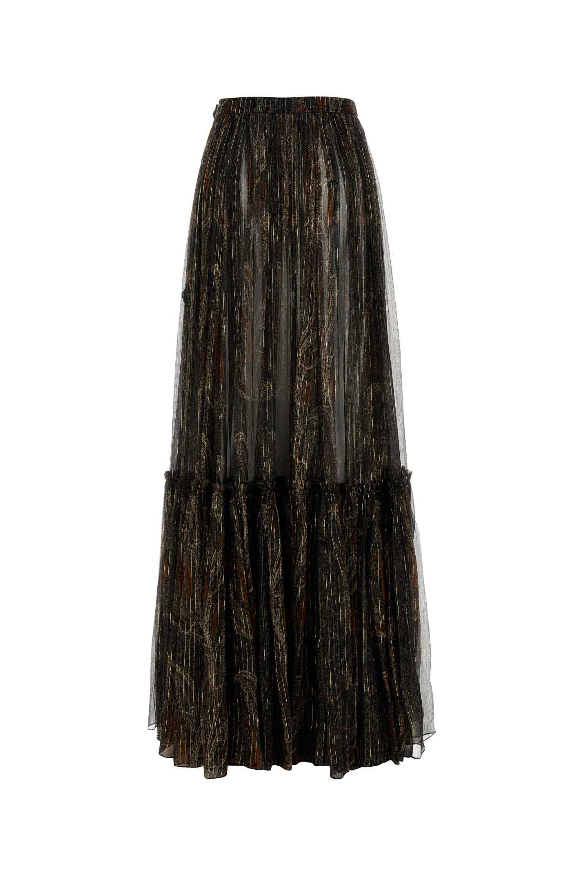 SAINT LAURENT Printed Silk Blend Skirt