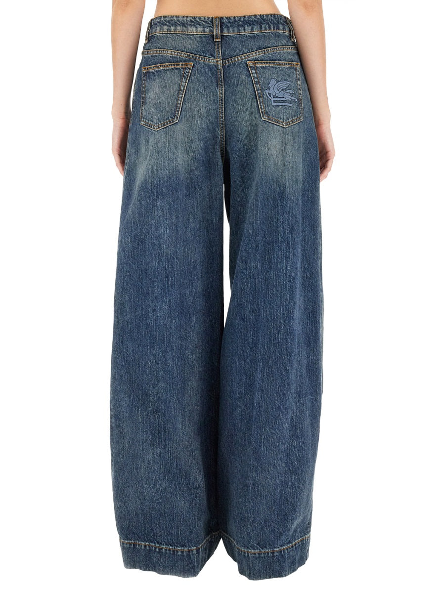 ETRO Relaxed Fit Embroidered Pegasus Jeans Size 27