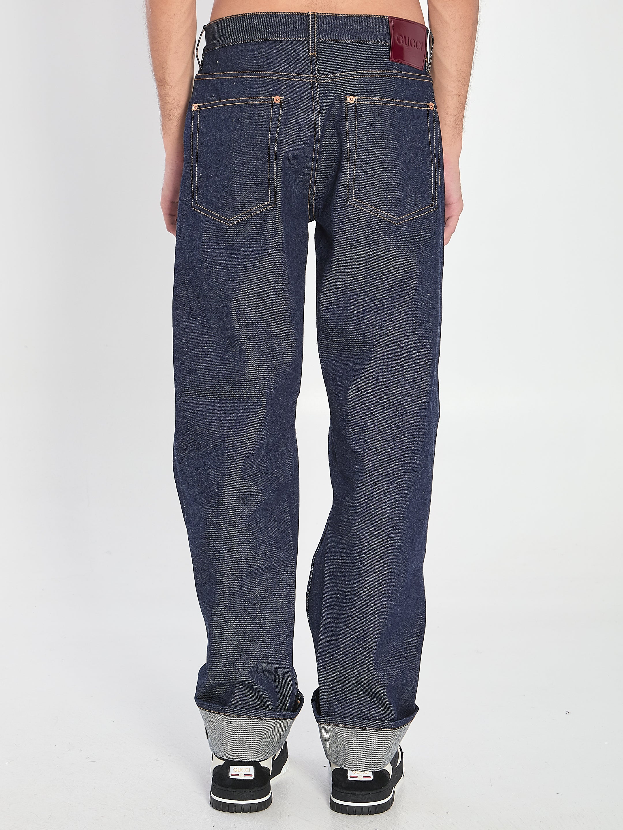 GUCCI Denim Trousers with Hem Details - Size 32