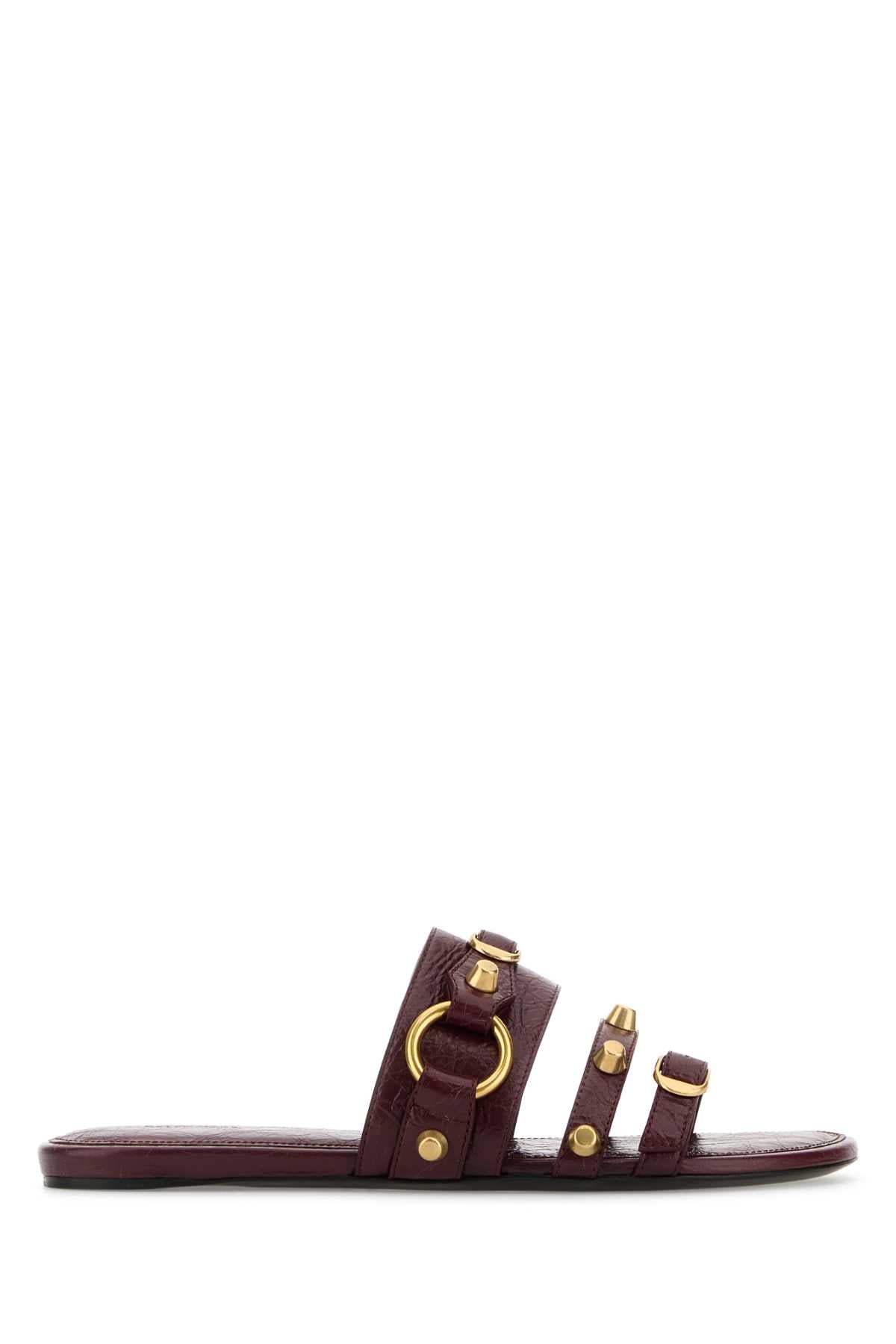 BALENCIAGA Leather City Slide Slippers for Women