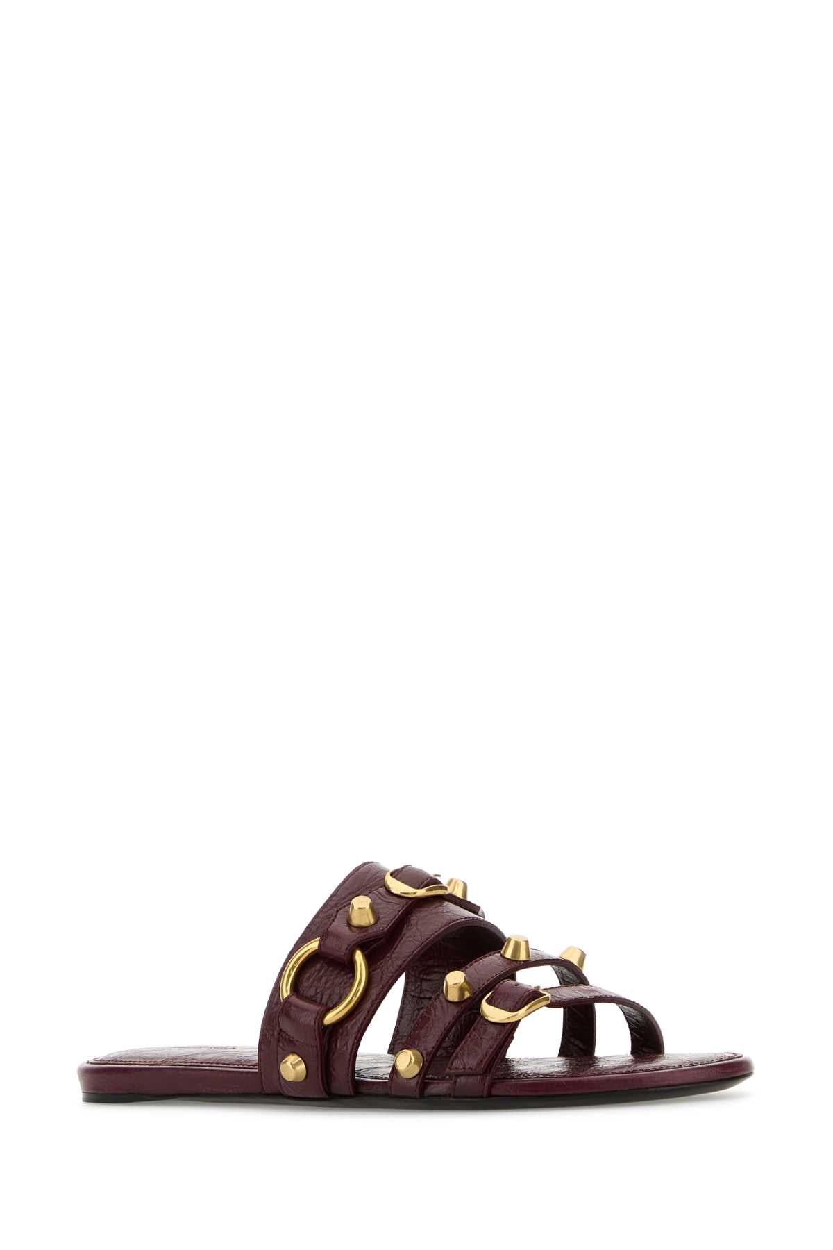 BALENCIAGA Leather City Slide Slippers for Women