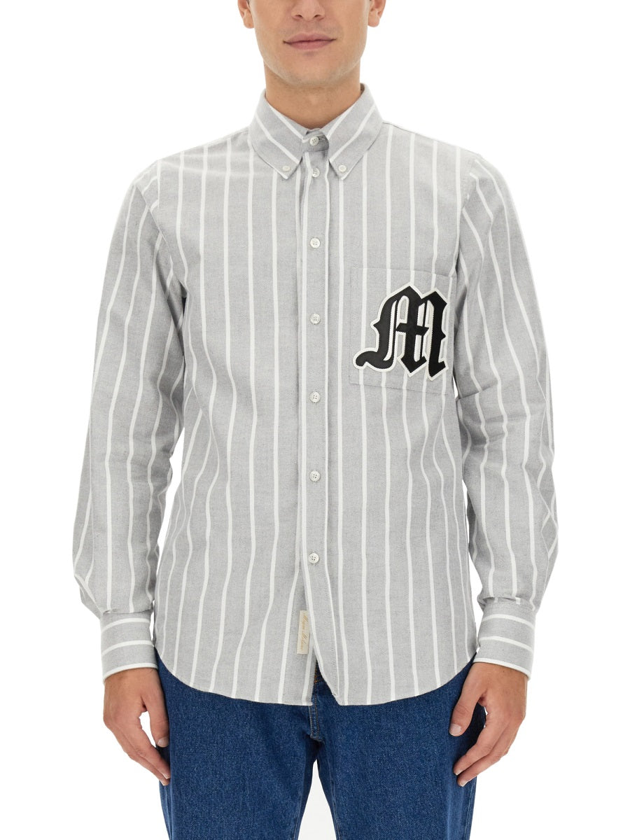 MSGM Men's Regular Fit Logo Shirt - Size 40