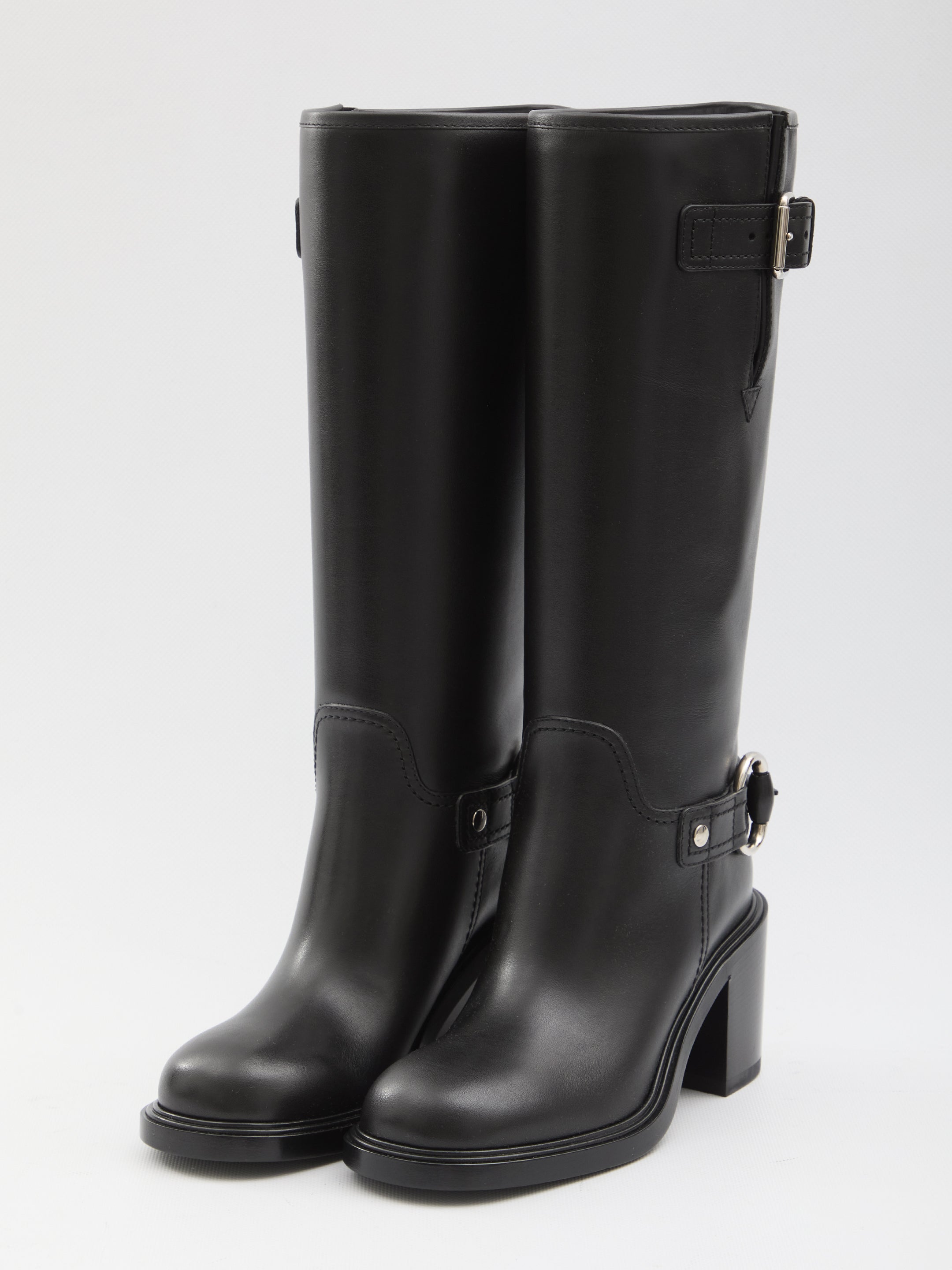 GUCCI Smooth Leather Knee-High Boot - 7 cm Heel