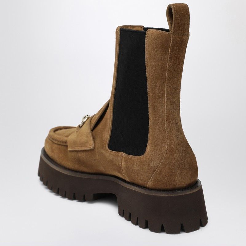 GUCCI Women's Luxury Suede Chelsea Boots