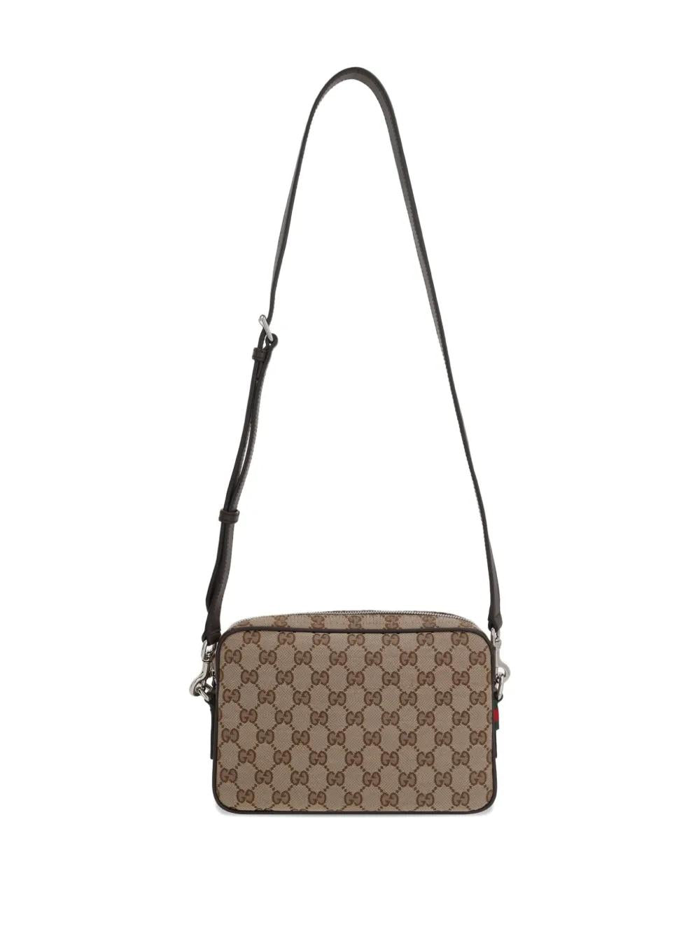 GUCCI Monogram Zip Leather Handbag