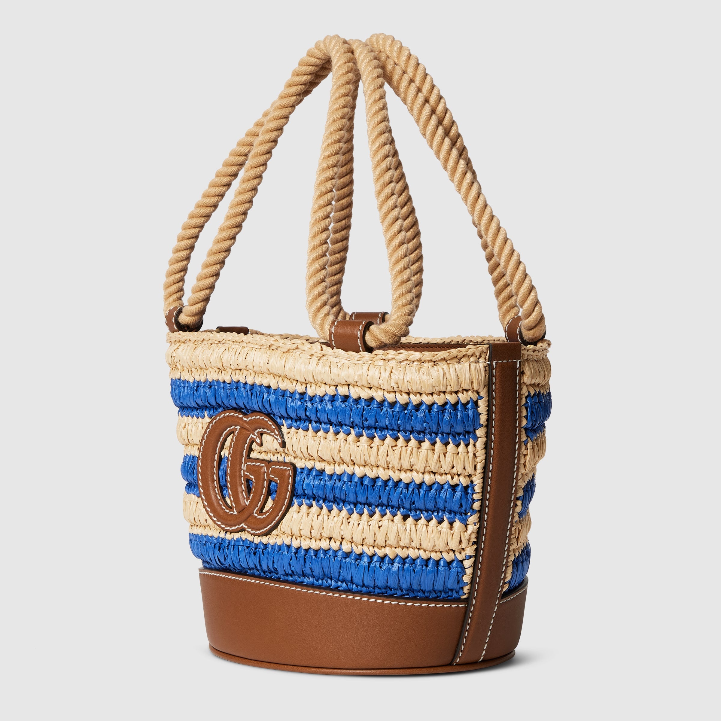 GUCCI Woven Mini Bucket Handbag